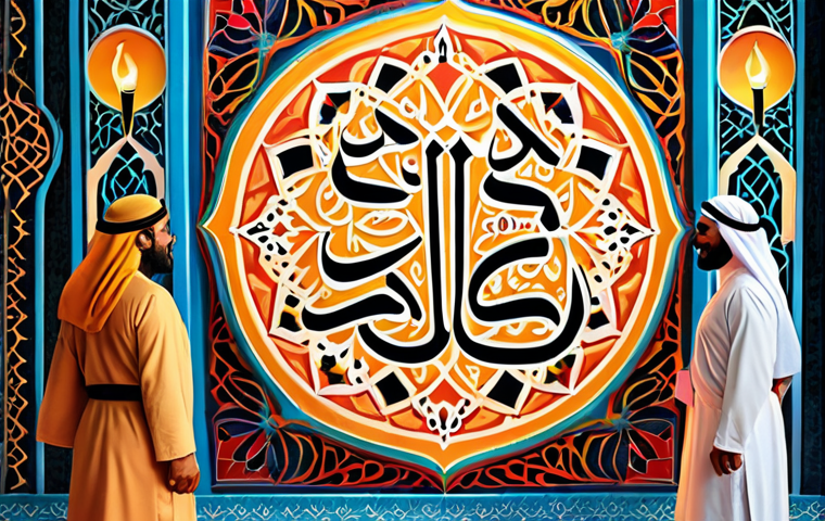 **
Prompt: A vibrant digital illustration showcasing the power of visual elements in a digital story. Depict a scene with bright, contrasting colors, engaging characters, and symbolic imagery that conveys a sense of positivity and influence. Incorporate Arabic calligraphy subtly in the background.
**